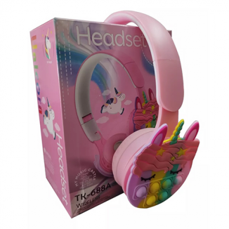 AURICULAR DE VINCHA INALAMBRICO DE POPIT UNICORNIO TK-688A HEADSET