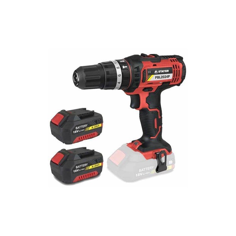 Taladro Percutor Atornillador Stayer 18v Maletín Accesorios Color Rojo