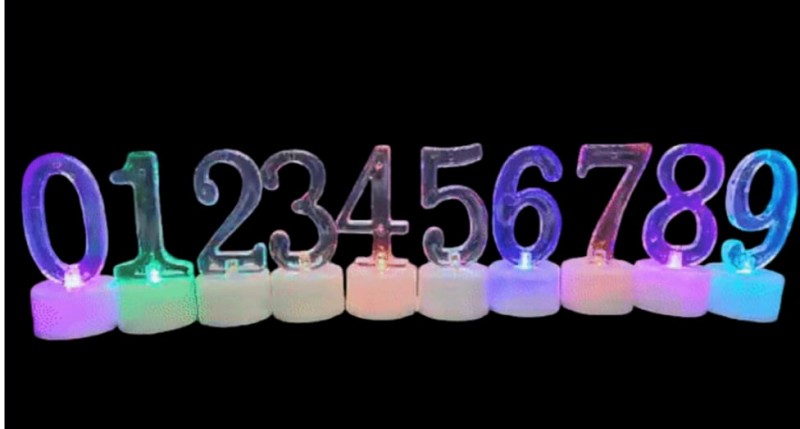 Velas Número led x 10...