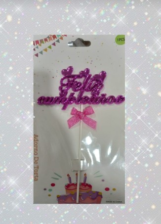 Topper feliz cumpleaños x 4u.