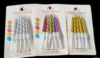 Velas Mini cromadas x 4 paq