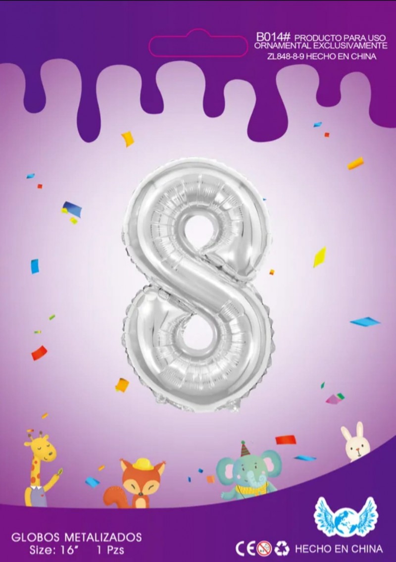 Globos de Numero 16"(x10u) del Número 0 al 9