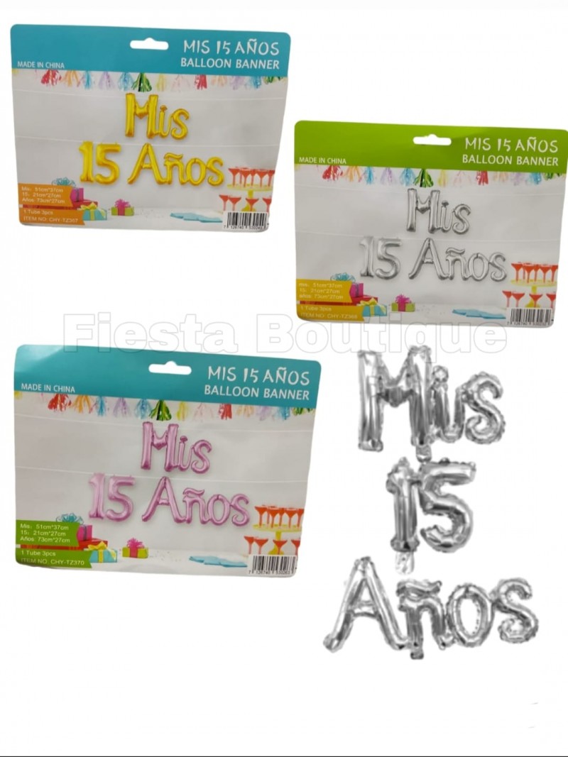 Globos frase Mis 15 años x1