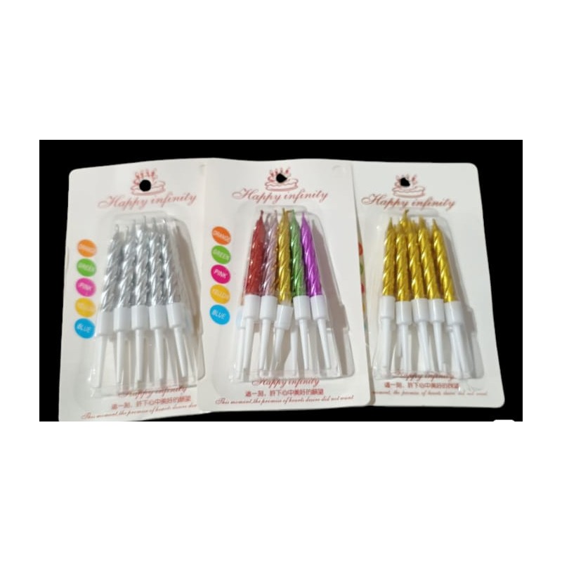 Velas Mini cromadas x 1 paq
