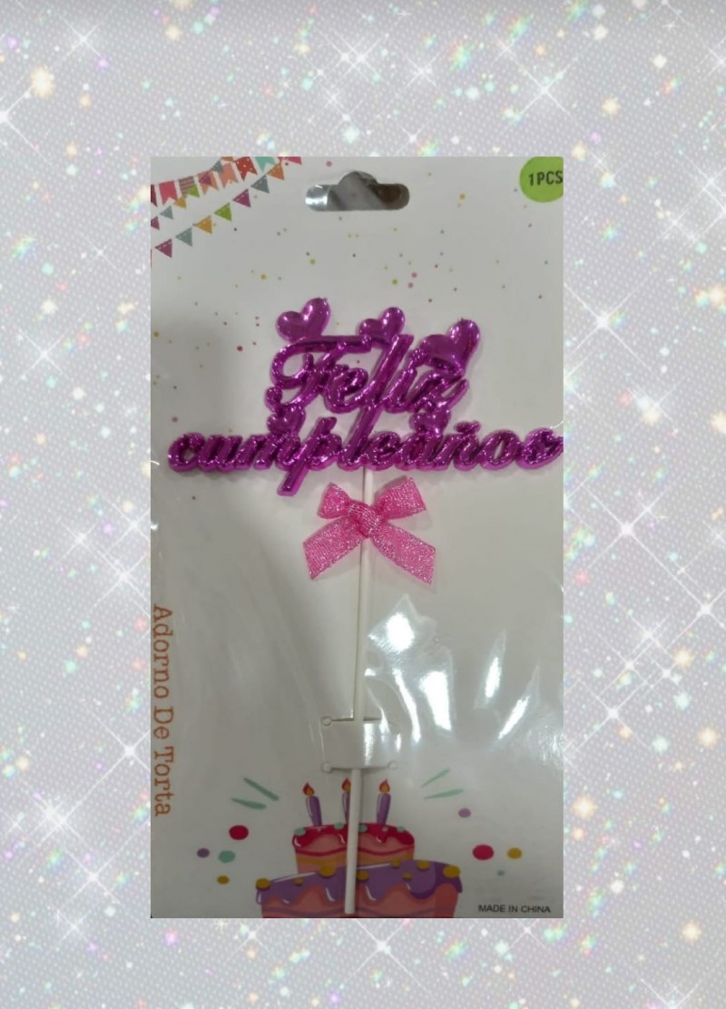 Topper feliz cumpleaños x1.