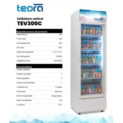 Heladera Exhibidora Teora 300