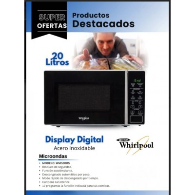 HORNO MICROONDAS WHIRLPOOL 20L