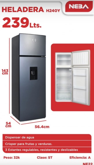 Heladera Neba con dispenser...