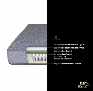 Conjunto Sommier King Koil XL - 1 1/2 Plaza (100x190)