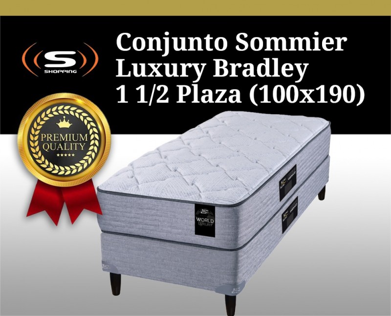 Conjunto Sommier Luxury Bradley - 1 1/2 Plaza (100x190)