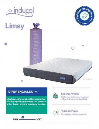 Sommier Imperial Colchón Inducol Limay 1 1/2 plaza (100x190)