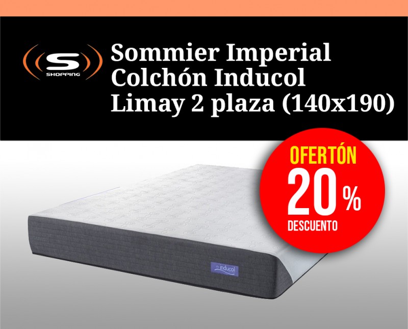 Sommier Imperial Colchón Inducol Limay 2 plaza (140x190)